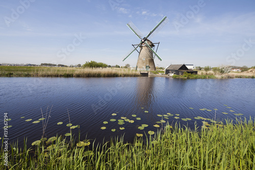 Old windmill  Kinderdijk in netherlands