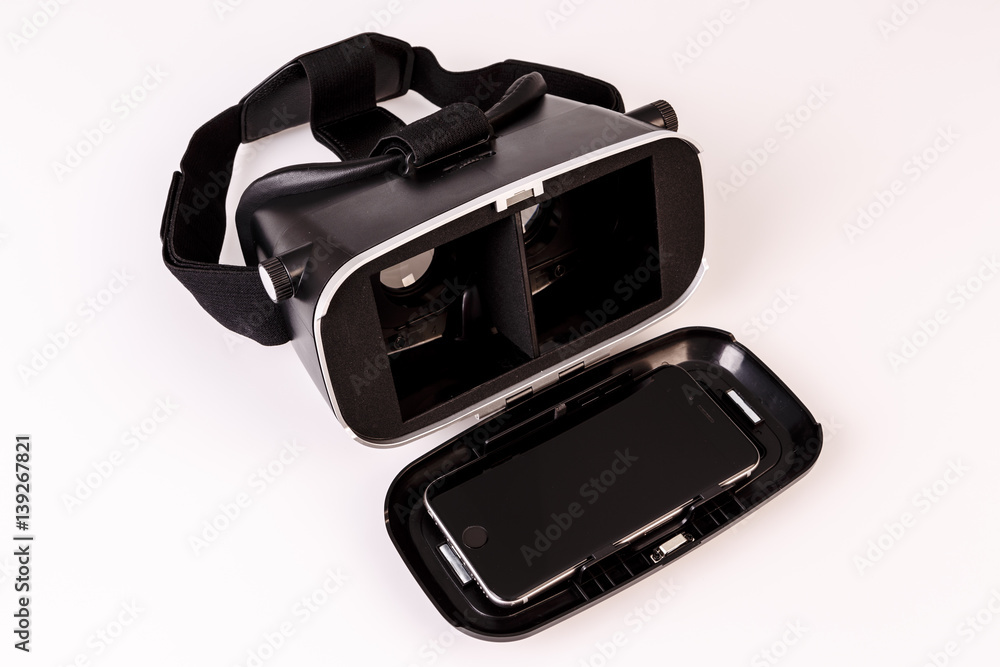 virtual reality simulator glasses for smartphone on white virtual reality simulator glasses for smartphone on white