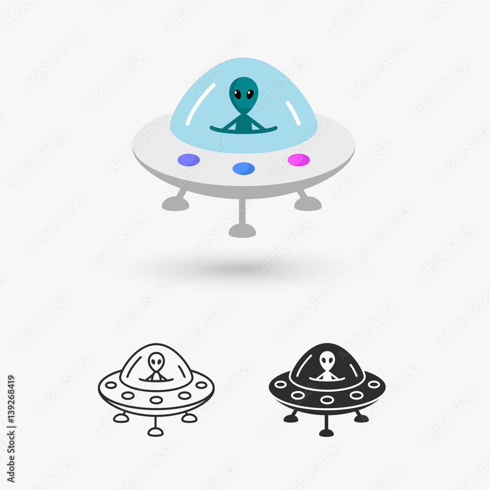 Ufo. Alien icon Ufo. Alien icon