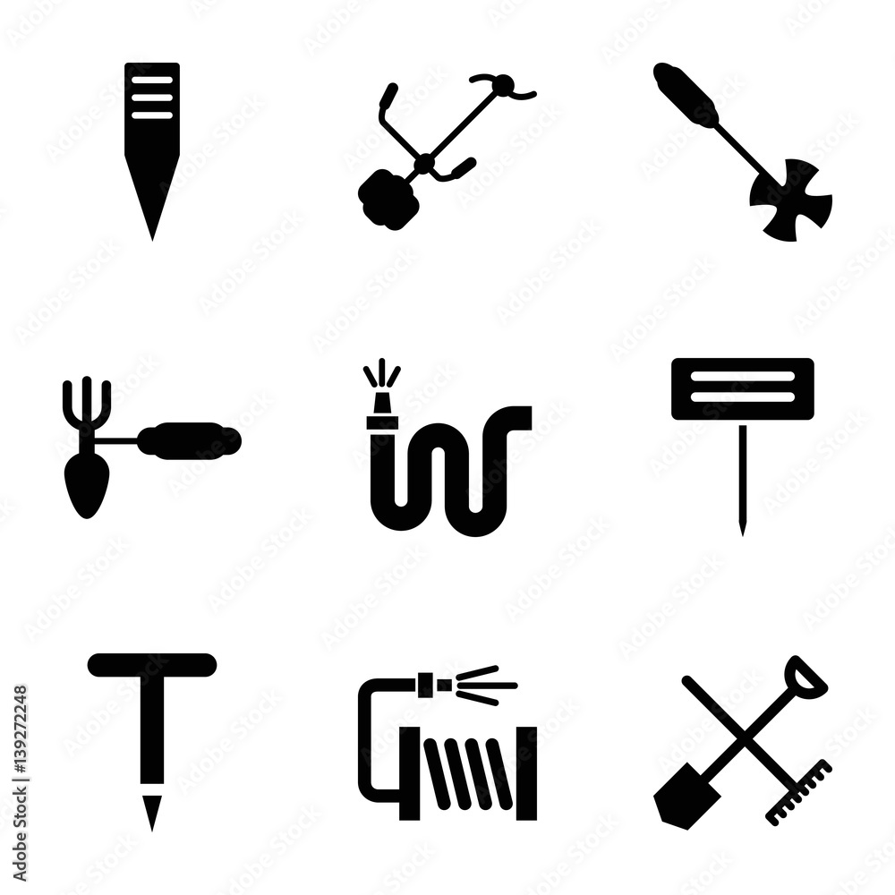 Obraz premium Set of 9 hose filled icons