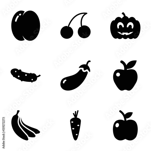 Set of 9 ripe filled icons