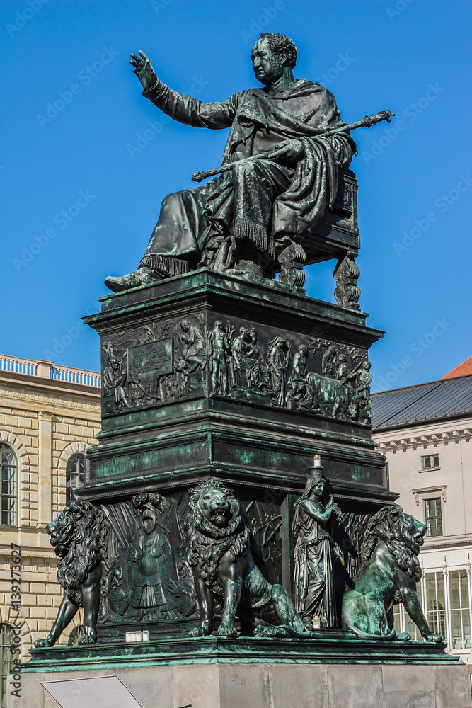 Statue of King Maximilian I Joseph of Bavaria. Munich, Germany.