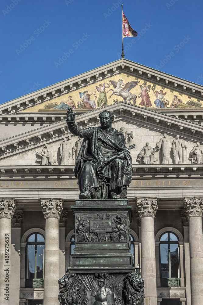 Statue of King Maximilian I Joseph of Bavaria. Munich, Germany.