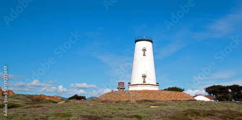 Lighthouse at Piedras Blancas point on the Central California Coast north of San Simeon California USA