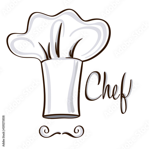 Chef hat symbol. Hand drawn vector illustration