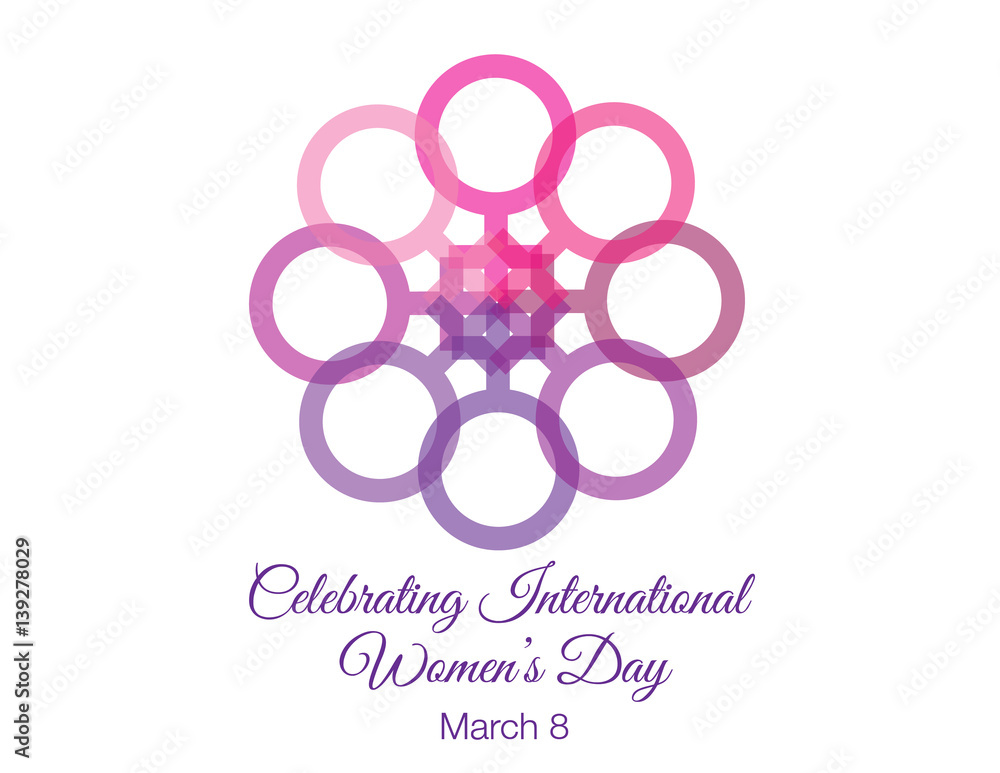 Women's Day flower graphic and text Women's Day flower graphic and text