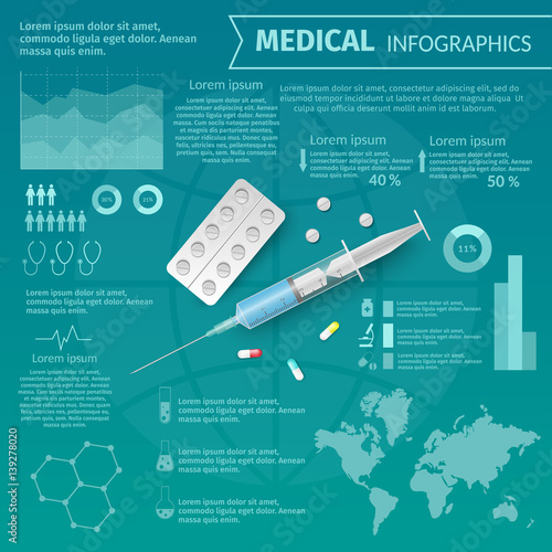 Medical infographics. Vertor tools set
