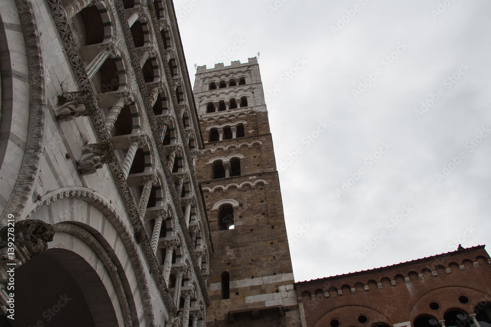 Fragment of Lucca Cathedral. Cattedrale di San Martino. Tuscany. Italy.