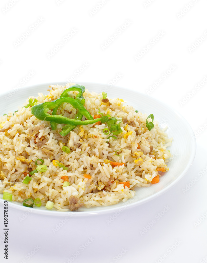 Frird rice with pork and mix vegetable