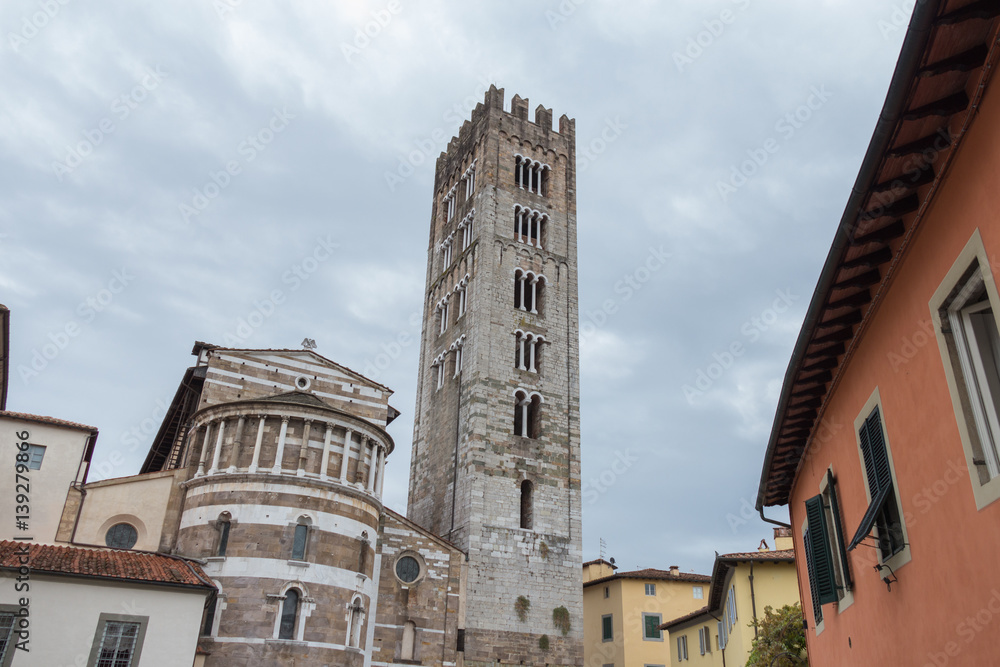 The back of San Frediano church. Lucca. Italy.
