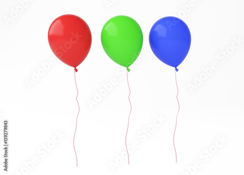 three color ballon 3d