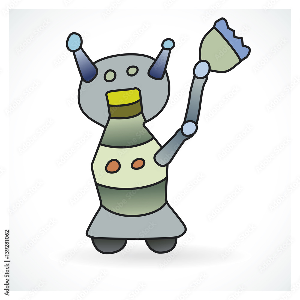 Funny robot on gradient background Funny robot on gradient background