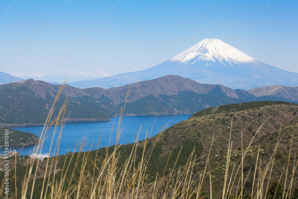 Beautiful Lake ashi and mt. Fuji in autumn season Beautiful Lake ashi and mt. Fuji in autumn season