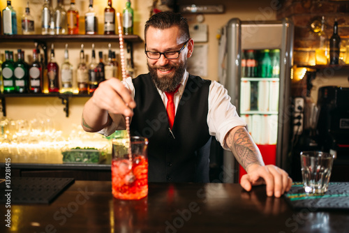 Attractive alcoholic drink preparation show