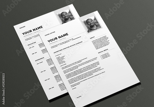 Modern Resume And Cover Letter Layout Stock Template Adobe Stock