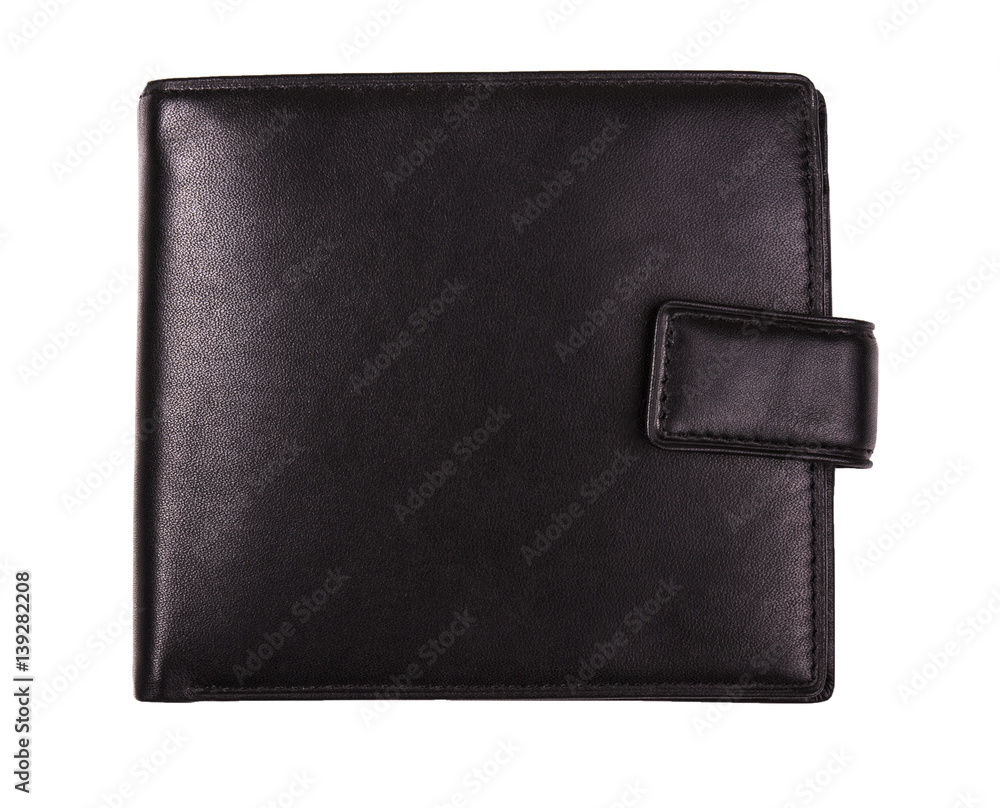 male black leather wallet isolated on white background male black leather wallet isolated on white background