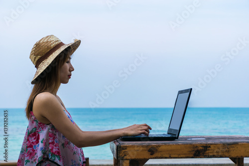 Digital nomad working online