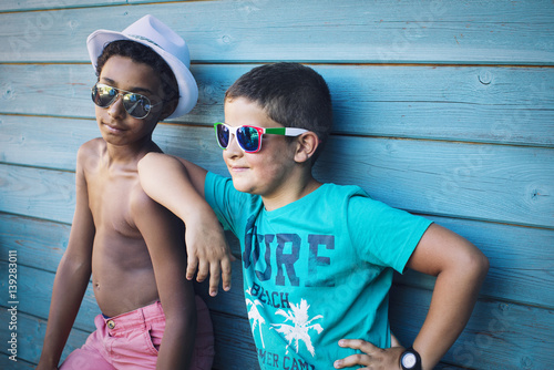 Boys with sunglasses photo