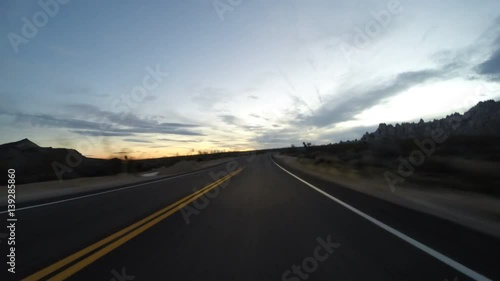 Wallpaper Mural Desert twilight driving time lapse on Kelbaker Road through the Mojave National Preserve in Southern California.   Torontodigital.ca