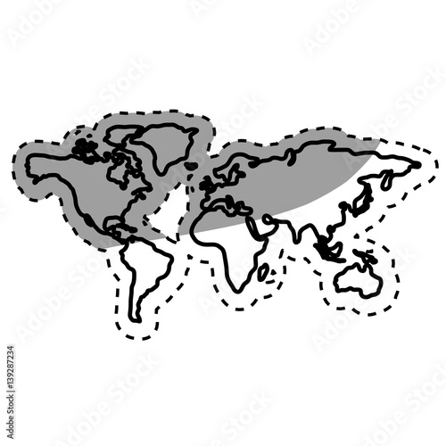 world map silhouette icon vector illustration graphic design