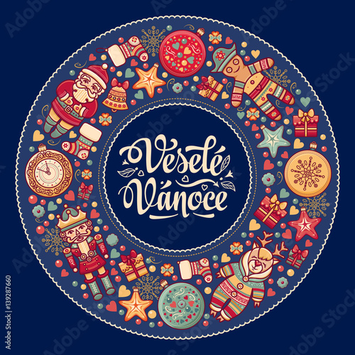 Vesele vanoce -  greeting cards. Xmas in the Czech Republic. 