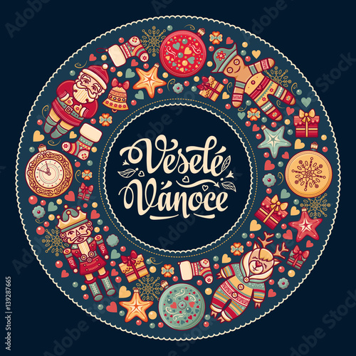 Vesele vanoce -  greeting cards. Xmas in the Czech Republic. 