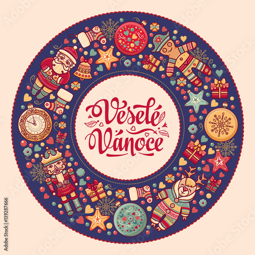 Vesele vanoce -  greeting cards. Xmas in the Czech Republic. 