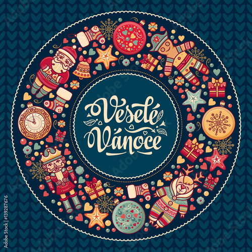 Vesele vanoce -  greeting cards. Xmas in the Czech Republic. 