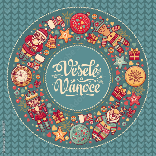 Vesele vanoce -  greeting cards. Xmas in the Czech Republic. 