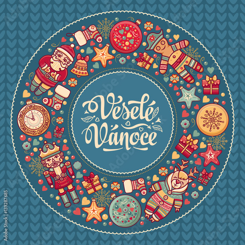 Vesele vanoce -  greeting cards. Xmas in the Czech Republic. 