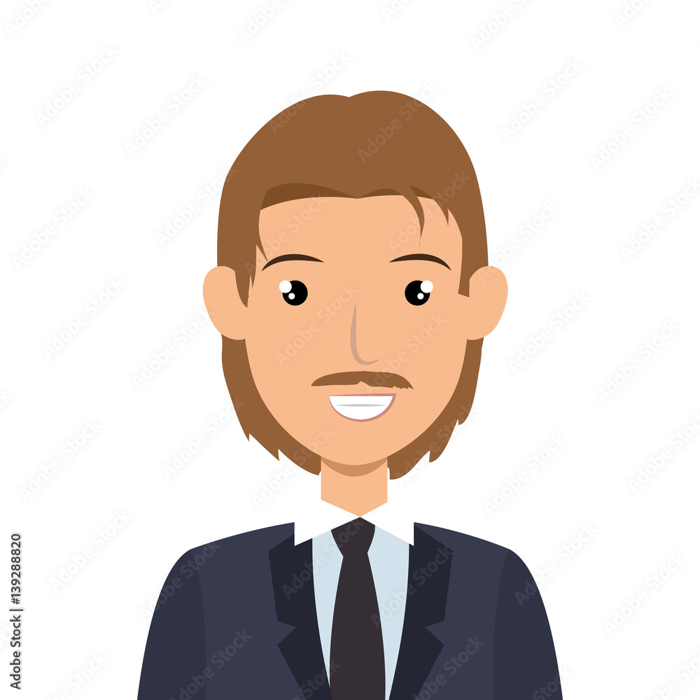 businessman character avatar icon vector illustration design