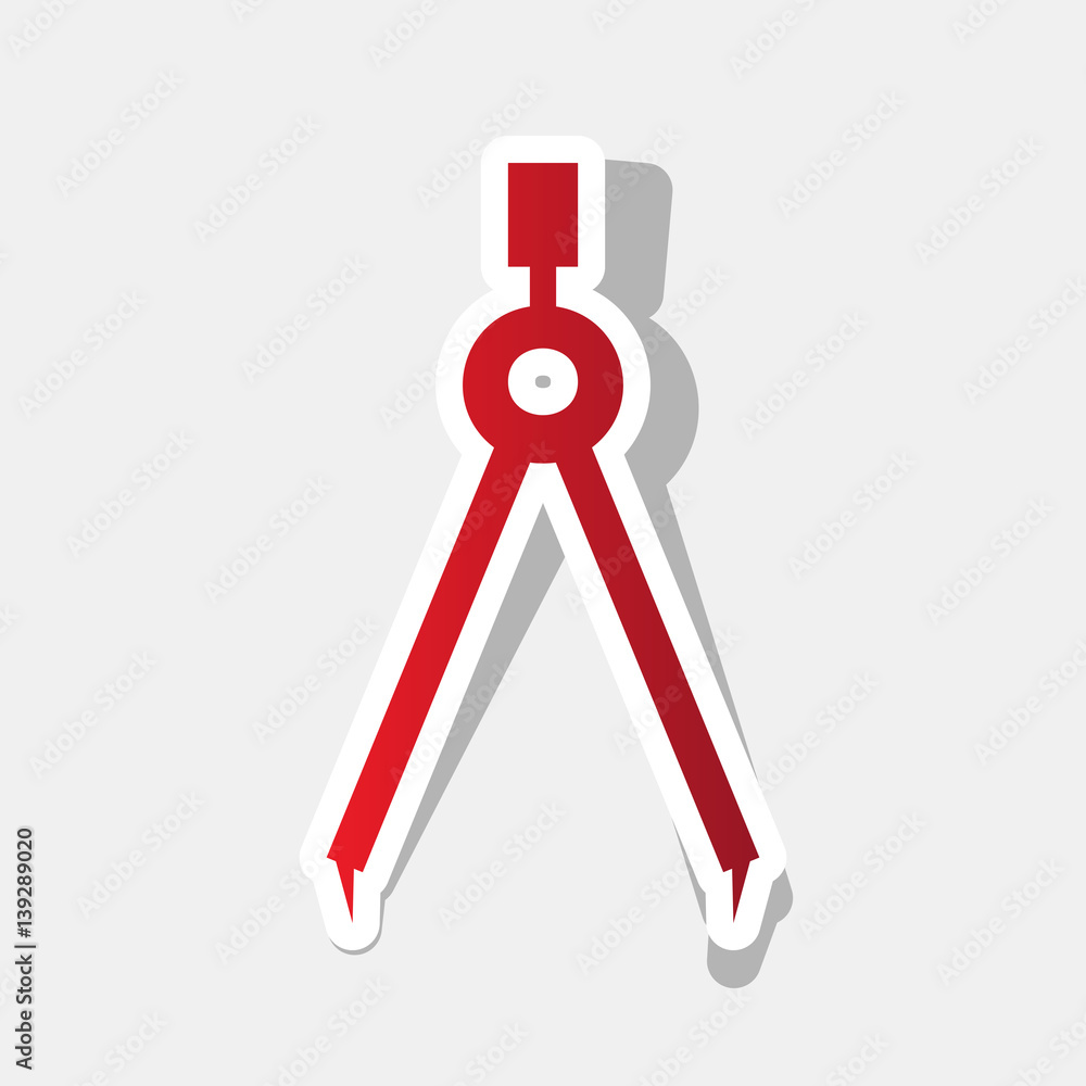 Divider simple sign. Vector. New year reddish icon with outside stroke and gray shadow on light gray background. Divider simple sign. Vector. New year reddish icon with outside stroke and gray shadow on light gray background.