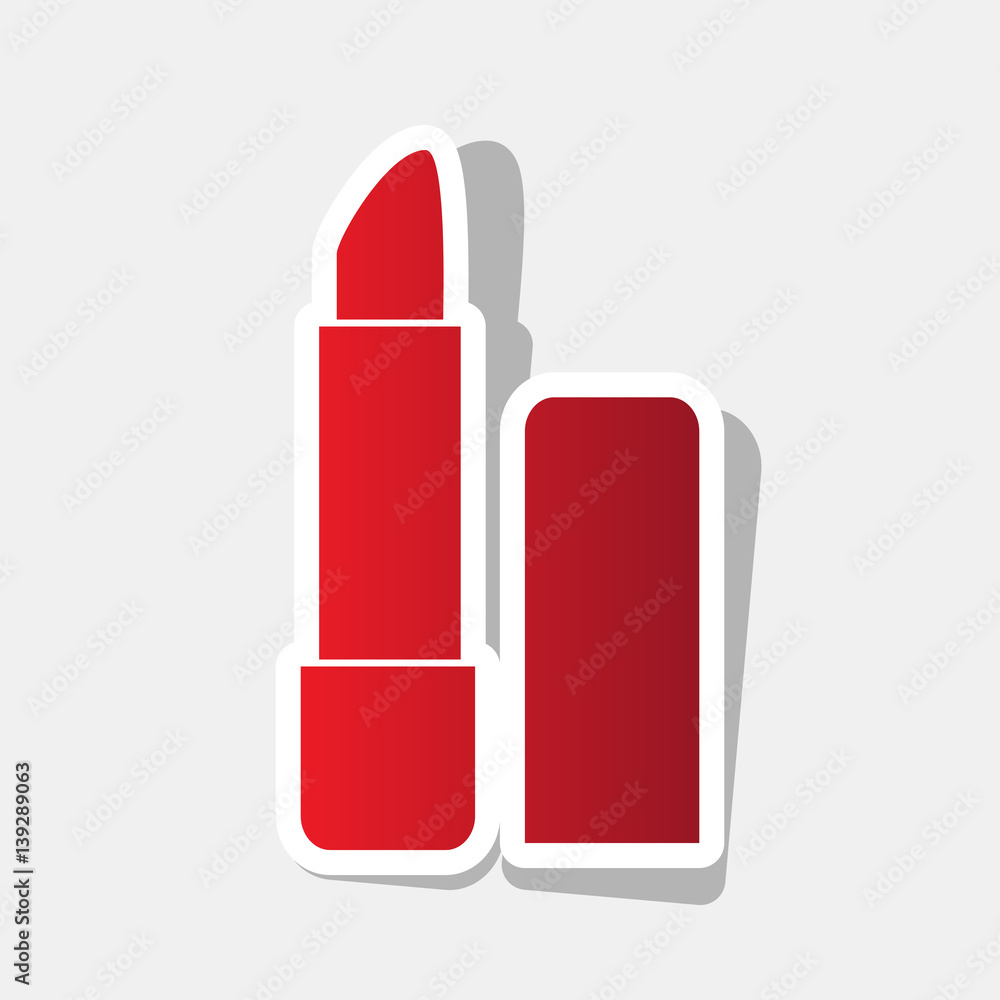 Pomade simple sign. Vector. New year reddish icon with outside stroke and gray shadow on light gray background. Pomade simple sign. Vector. New year reddish icon with outside stroke and gray shadow on light gray background.