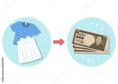 イラスト素材　ブランド品買取　ファッション