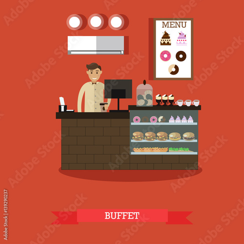 Buffet concept vector illustration in flat style