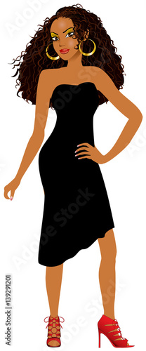 MixedWomanBlackDress