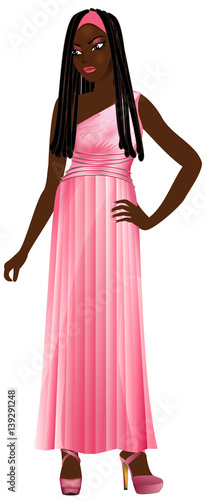 BlackWomanPinkGown