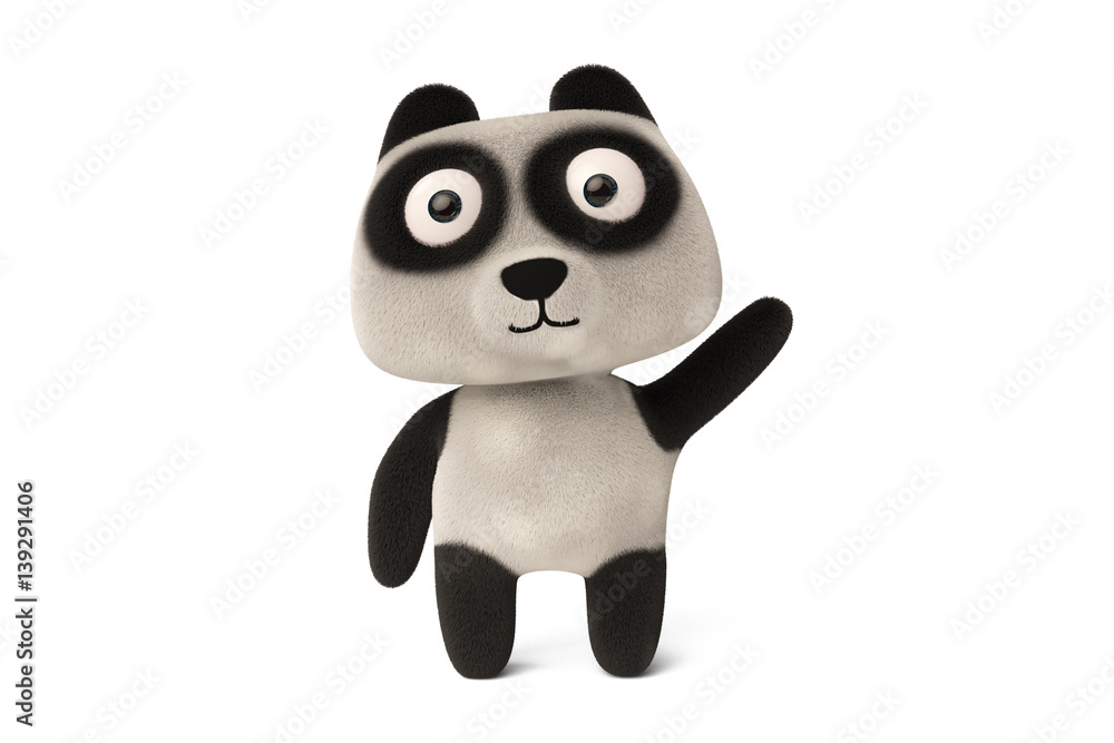 A cartoon panda , 3D illustration.