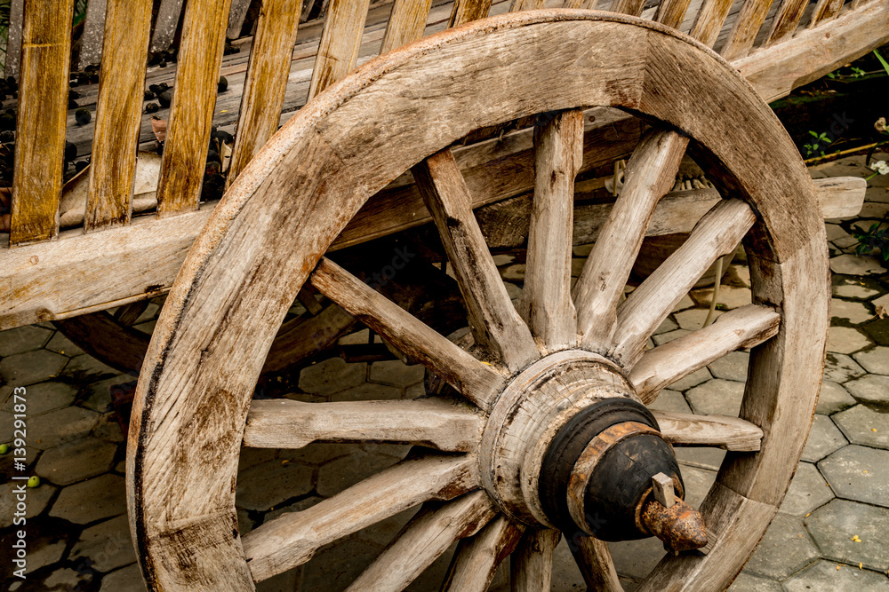 Old wooden wheel