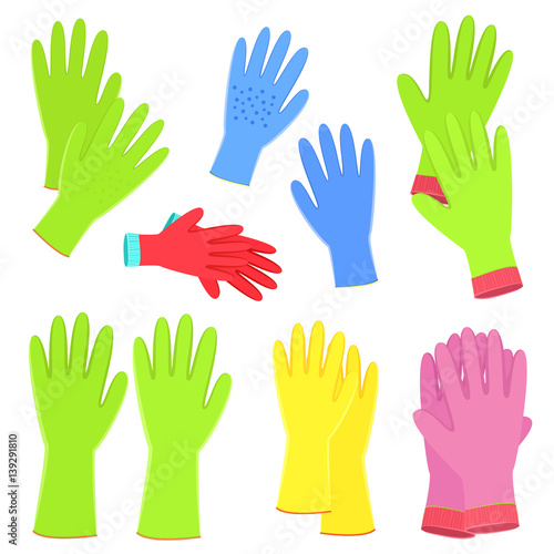 colorful collection of gardening gloves for your design
