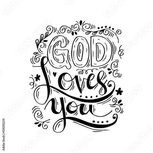 God loves you hand lettering.