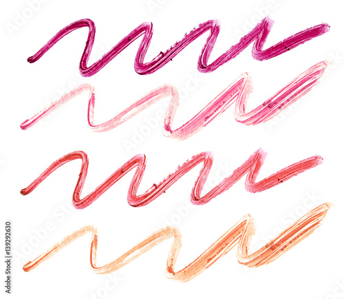 collection of lipstick drawing on white background