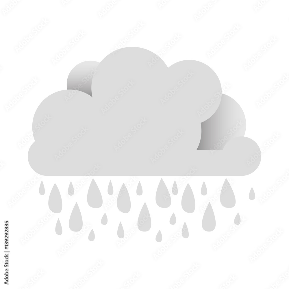 white cloud with rain icon, vector illustraction design image white cloud with rain icon, vector illustraction design image