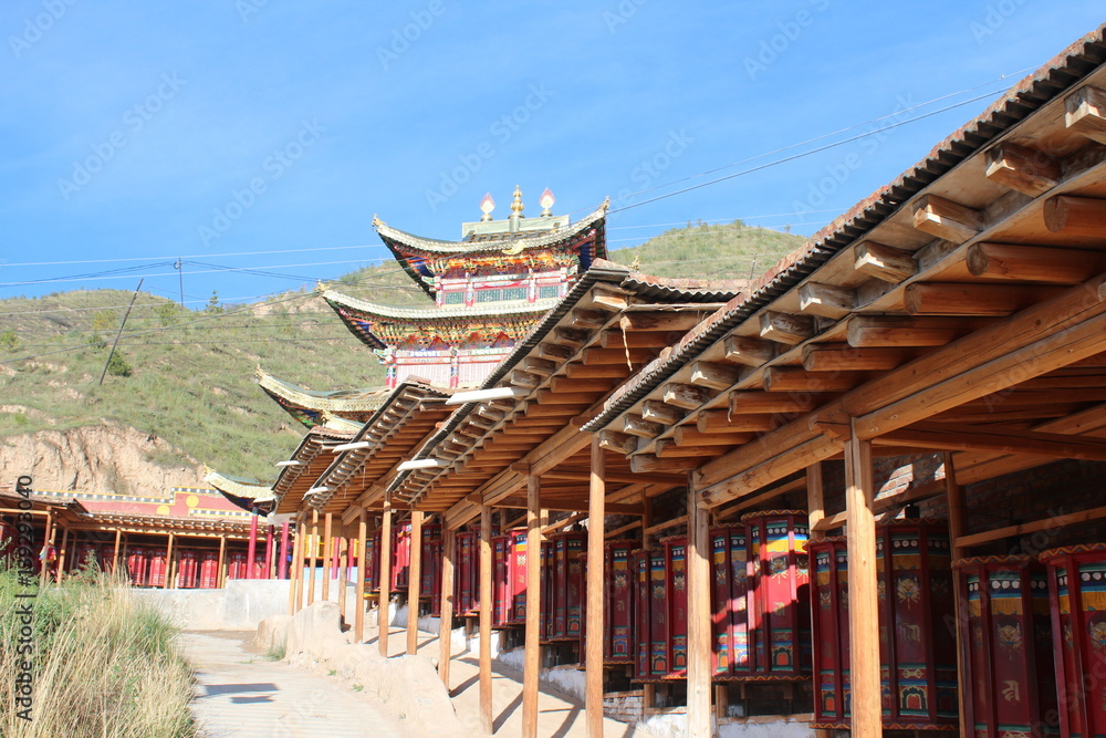 Amdo Tibet Tibetan Monastery Buddhism Buddhist Buddha Kora Prayer Wheels Wheel Temple Shrine Holy Place China Qinghai