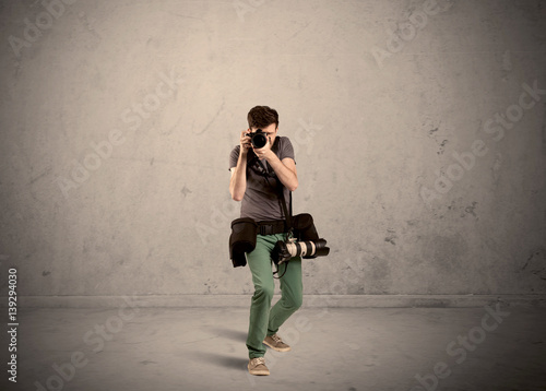 Hobby photographer holding camera