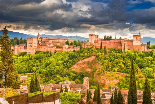 Arabic palace - fortress of Alhambra, Andalusia, Granada, Spain