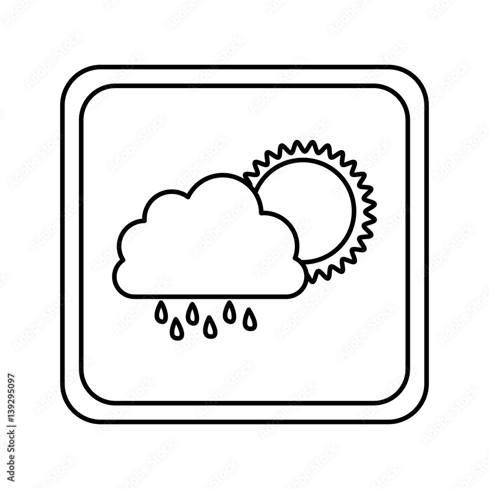 emblem cloud rainning with sun icon, vector illustraction design emblem cloud rainning with sun icon, vector illustraction design