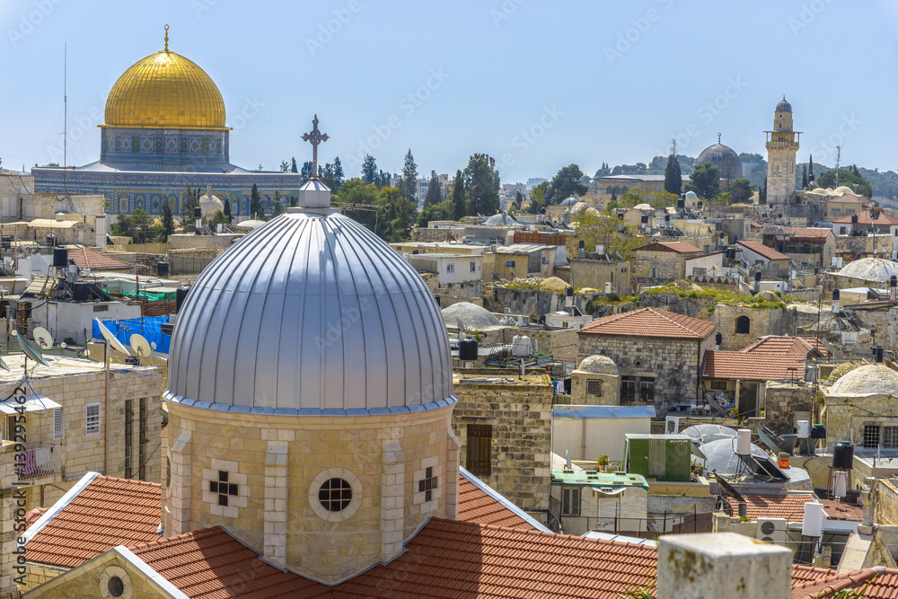 A view on n rooftops of Old City of Jerusalem