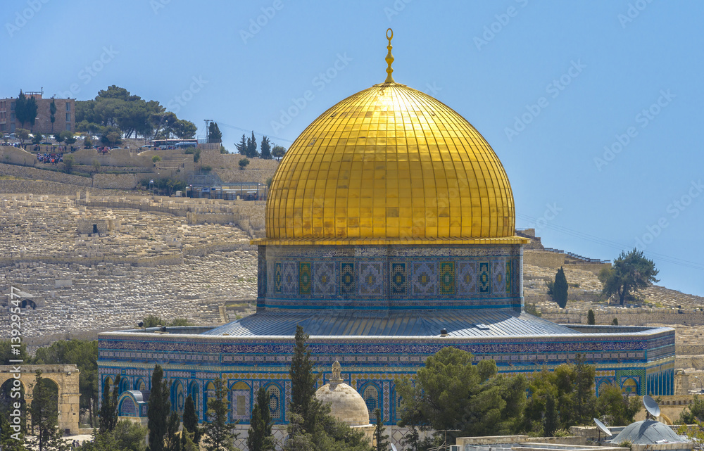 Obraz premium Dome of the Rock in the Old City of Jerusalem