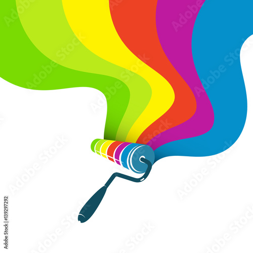 Roller for painting with paint stains